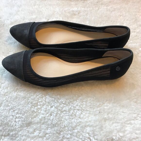 Calvin Klein 8 Erica Flat Leather Mesh Pointed Toe - Picture 2 of 8